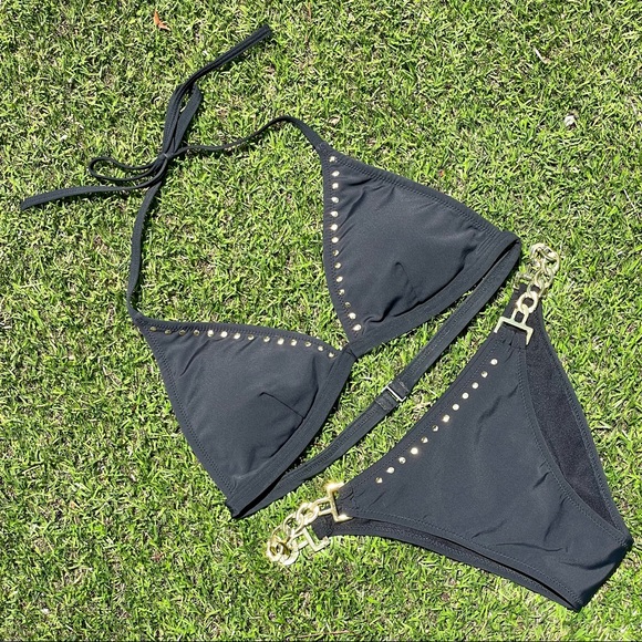 Biki Other - Biki Black Bikini with Gold Chain